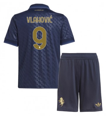 Juventus Dusan Vlahovic #9 Tercera Equipación Niños 2024-25 Manga Corta (+ Pantalones cortos)